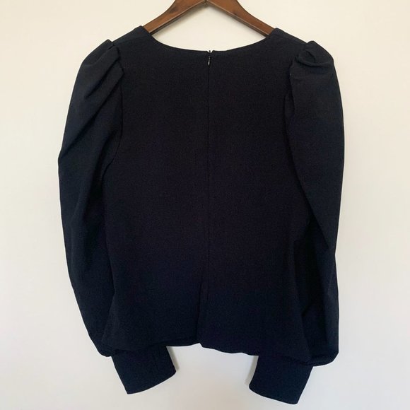 Zara Voluminous Sleeve Top, Dark Blue, Size S - Picture 4 of 11